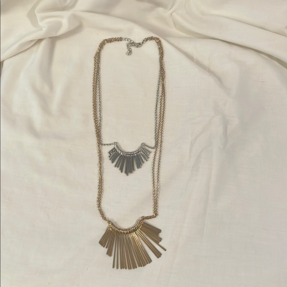 Chic Gold and Silver Necklace Set - Picture 1 of 1